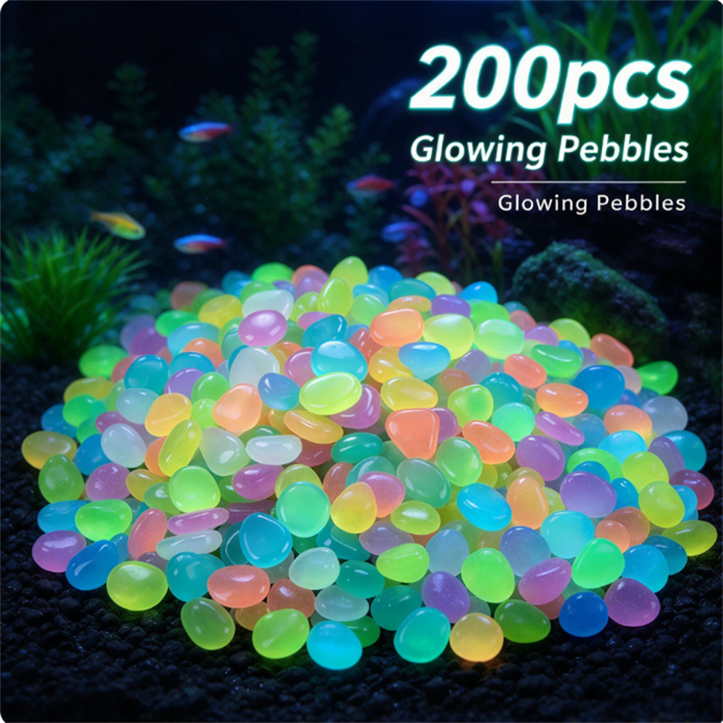 200pcs 1cm glow in dark pebble - Plant Aquarium Pot 评论和价格