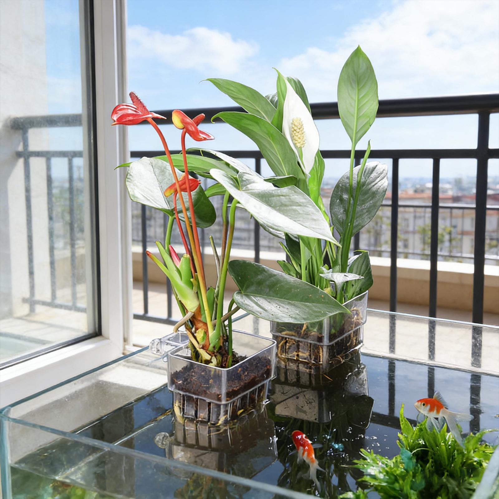 Aquarium Plant Basket Transpar - Aquarium Plant Holder 评论和价格