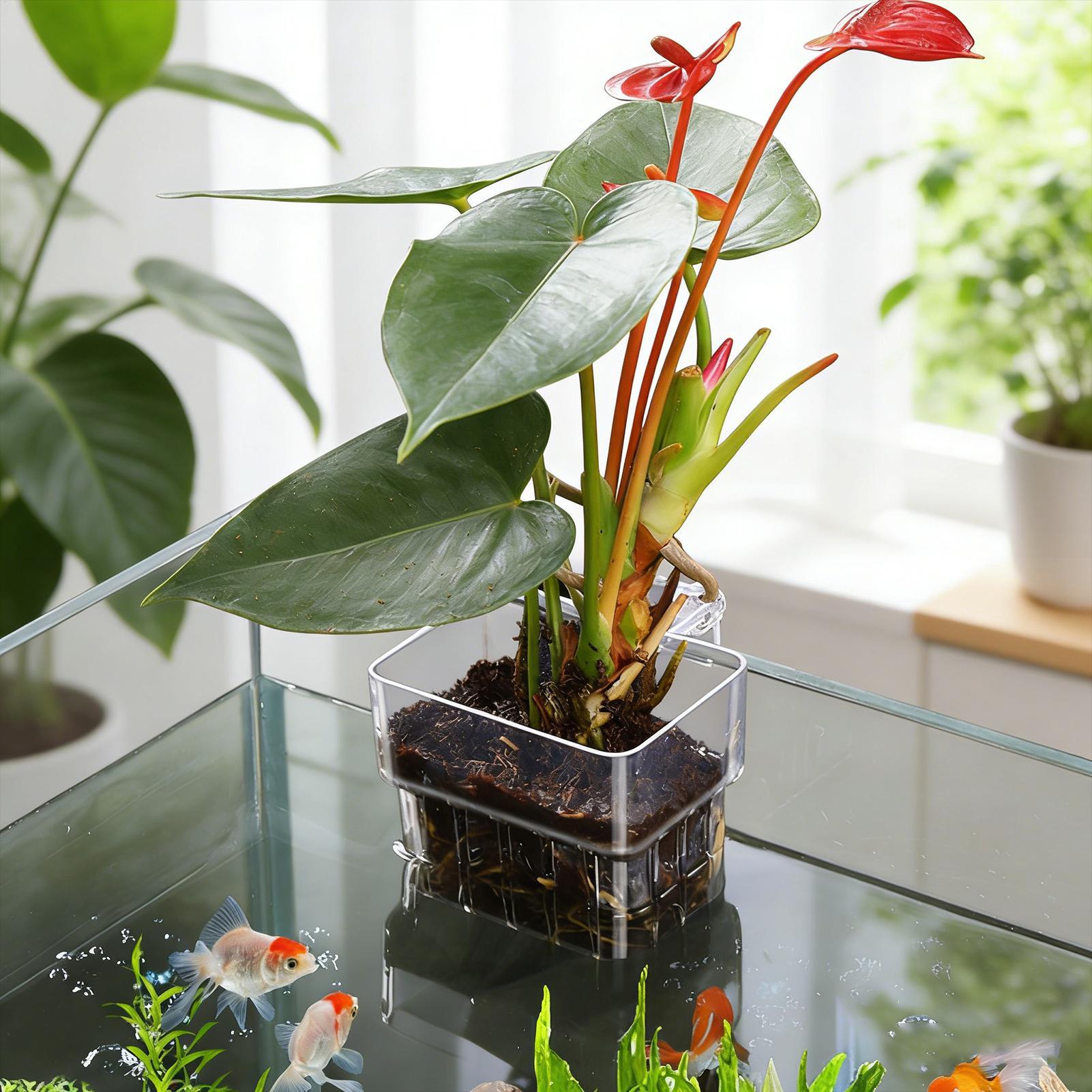 Aquarium Plant Basket Transpar - Aquarium Plant Holder 评论和价格