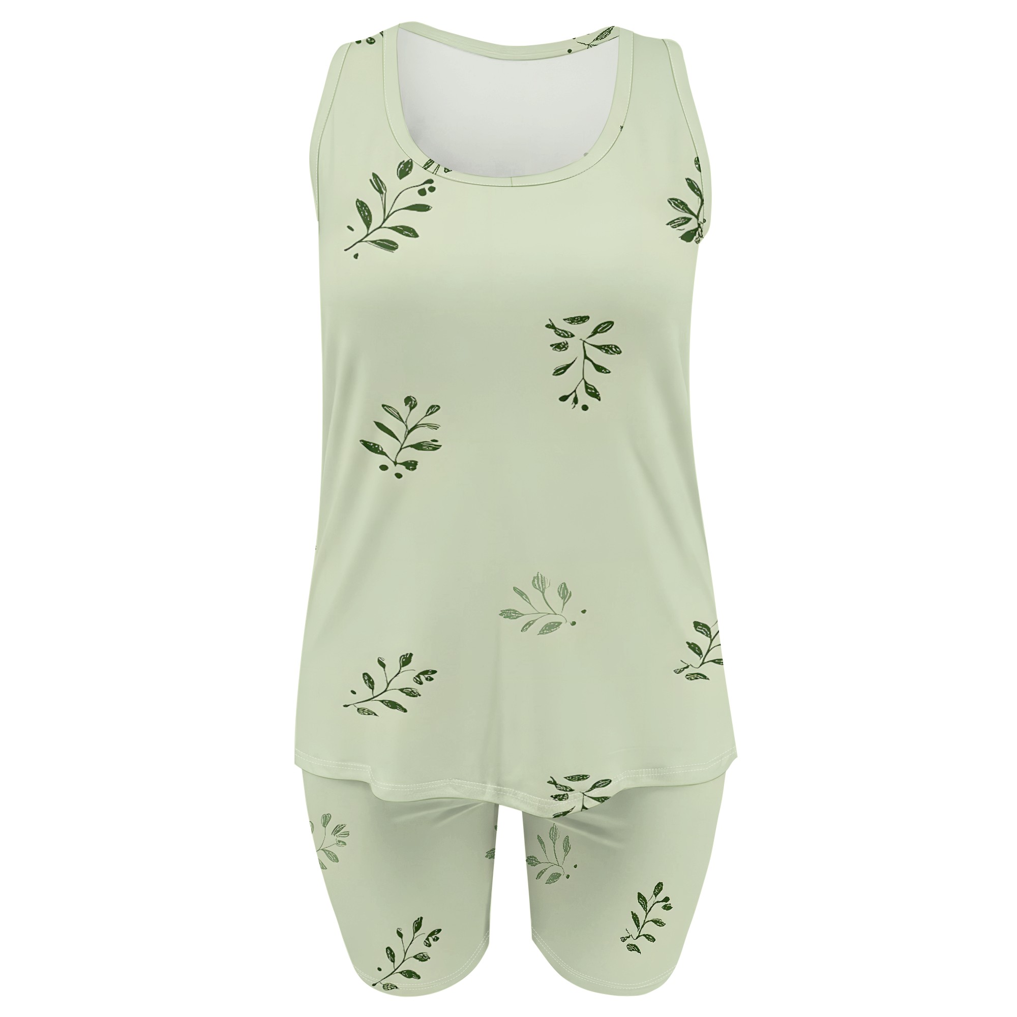 Leaf Print Tank Top and Shorts - Planted Tank 评论和价格